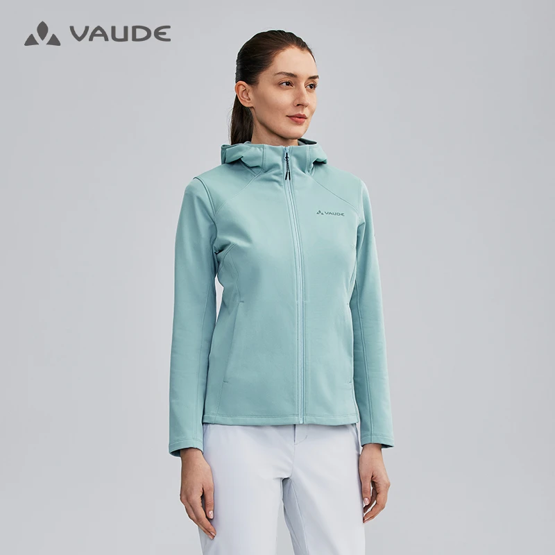 VAUDE巍德户外抓绒外套早春简约连帽抓绒衣女士骑行外套高能感