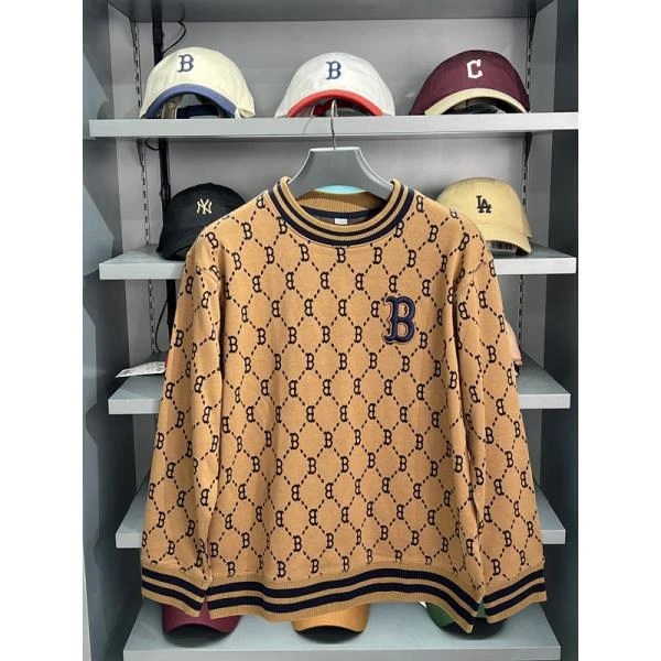 CLNKEL联名款圆领卫衣男女同款满印老花长袖卫衣时尚休闲 七kr5