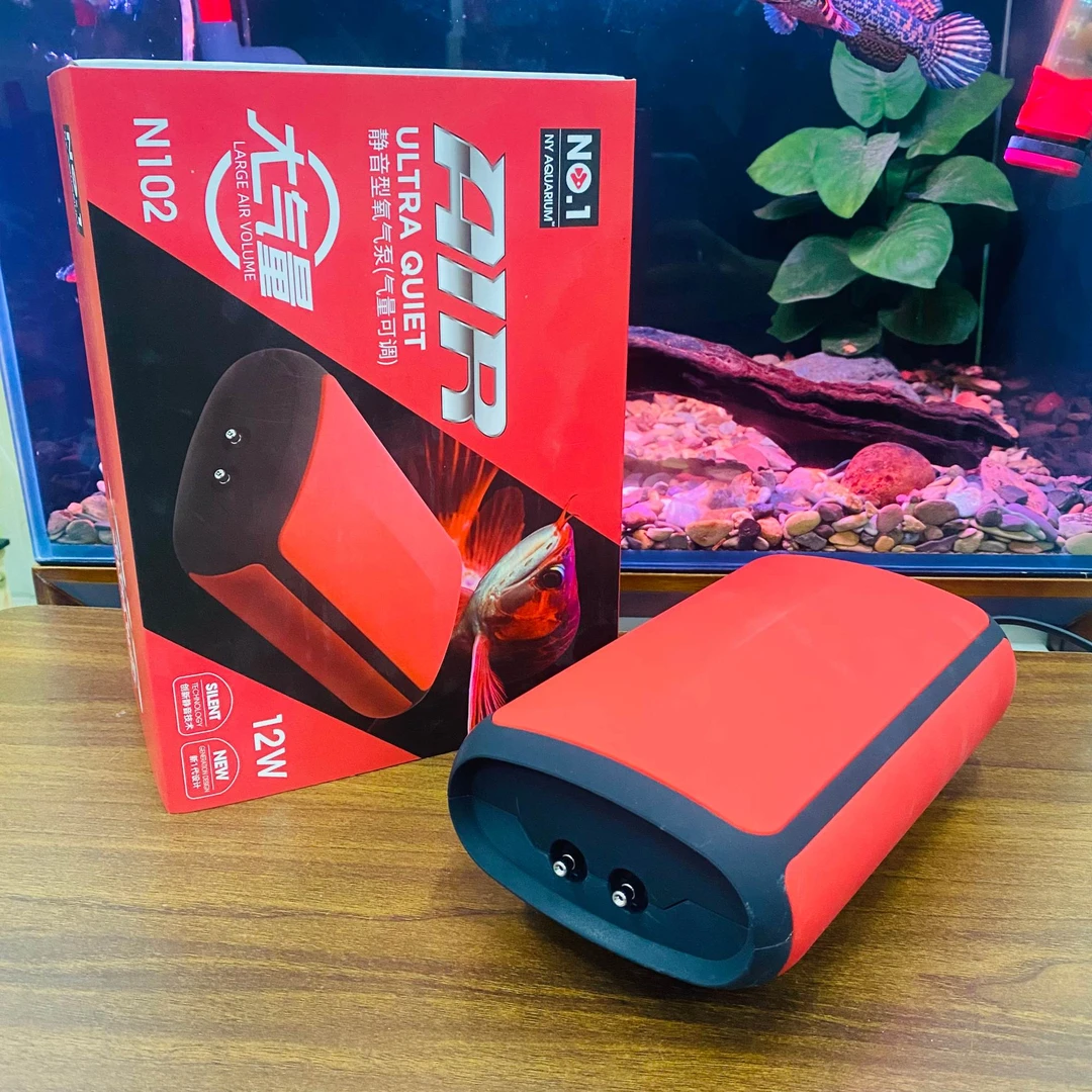 鱼缸家用小型鱼缸静音氧气泵大气量双孔气量可调增氧过滤循环水泵