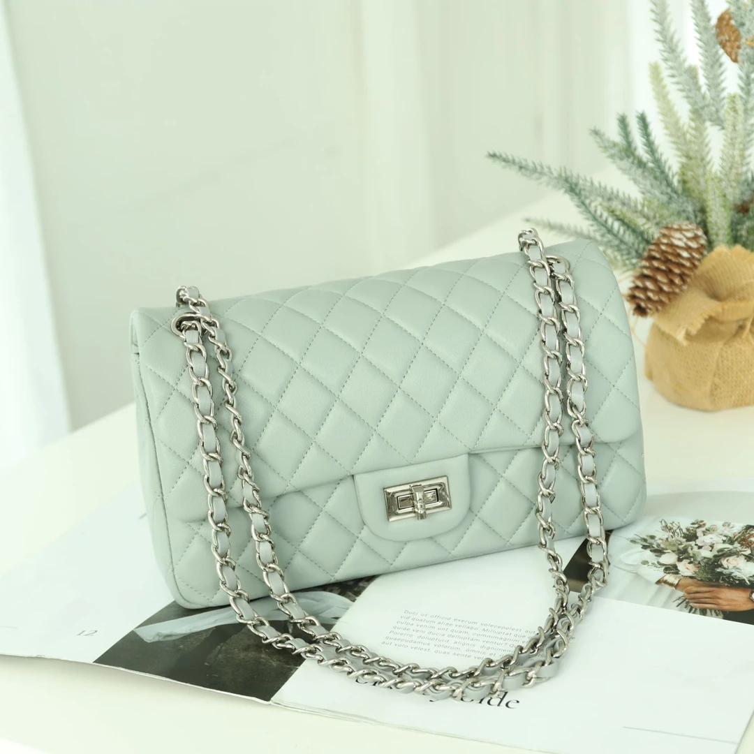 A23小香风菱格小方包真皮女包新款CF羊皮秋冬链条盒子包斜挎包