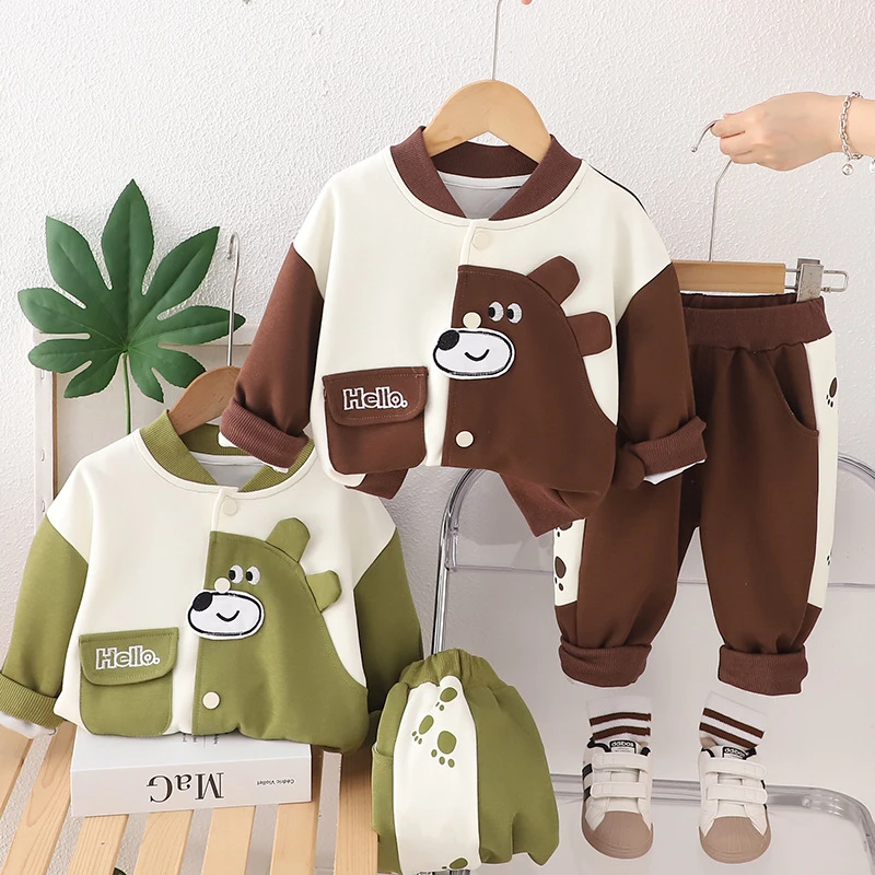 【傲童母婴】儿童装男宝宝春秋装套装洋气4小童秋季休闲可爱卡通
