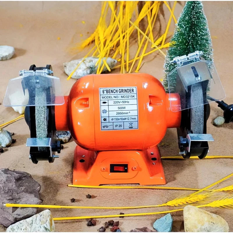 150台式砂轮机 220V电动磨光机台式500瓦大功率多功能打磨抛光机