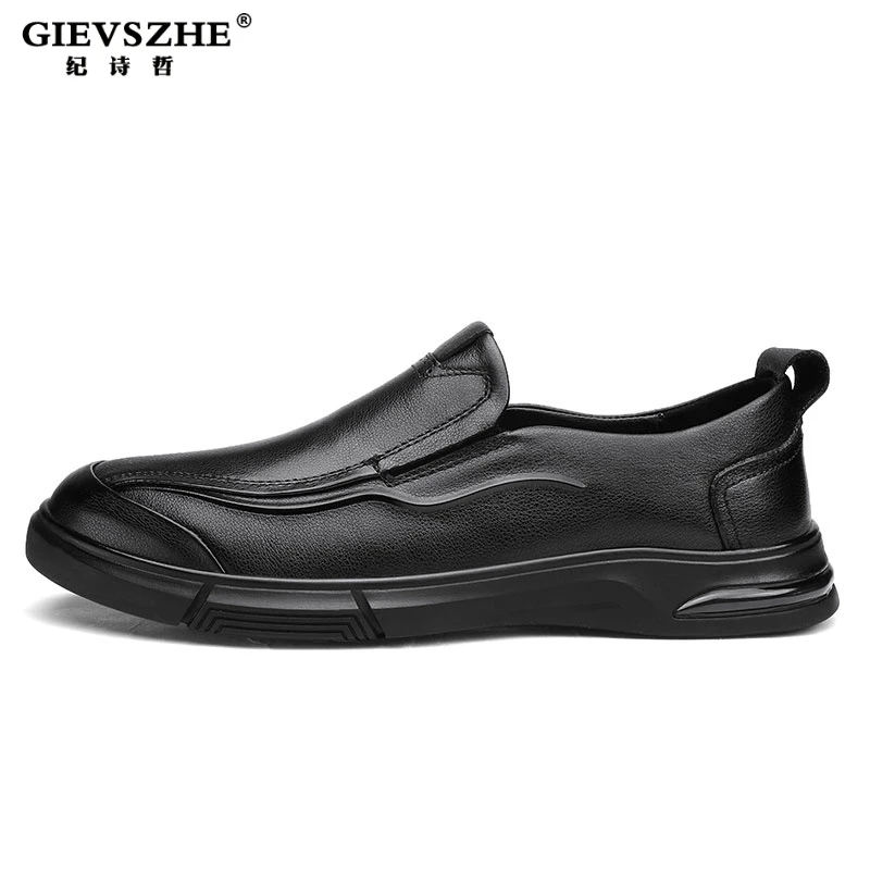 GIEVSZHE/纪诗哲舒适休闲男皮鞋时尚百搭软底商男士软底休闲皮鞋