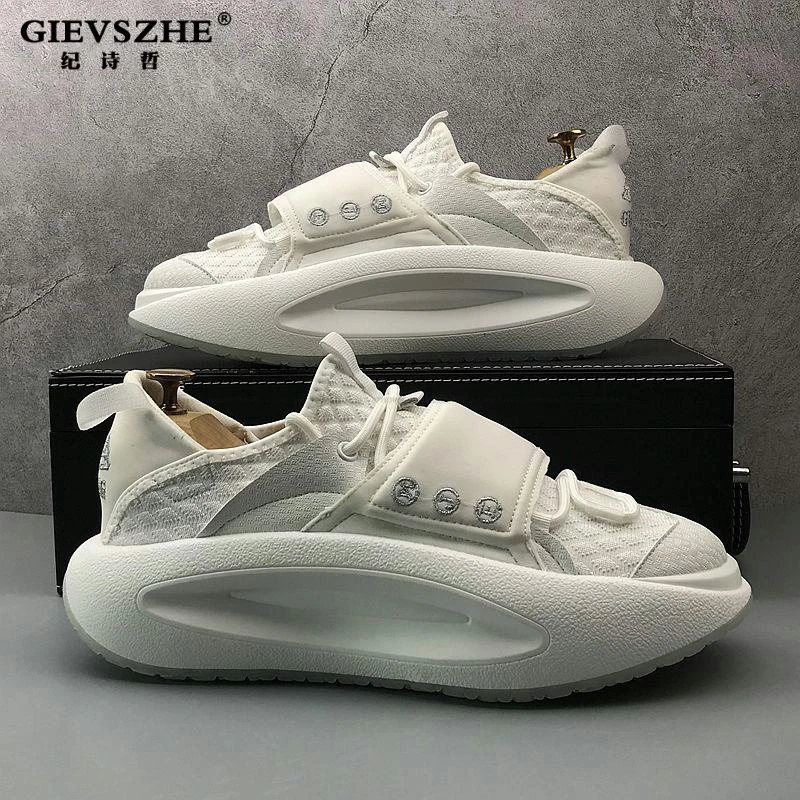 GIEVSZHE/纪诗哲增高鞋男鞋夏季小众时尚泡夏季男士透气防滑网鞋