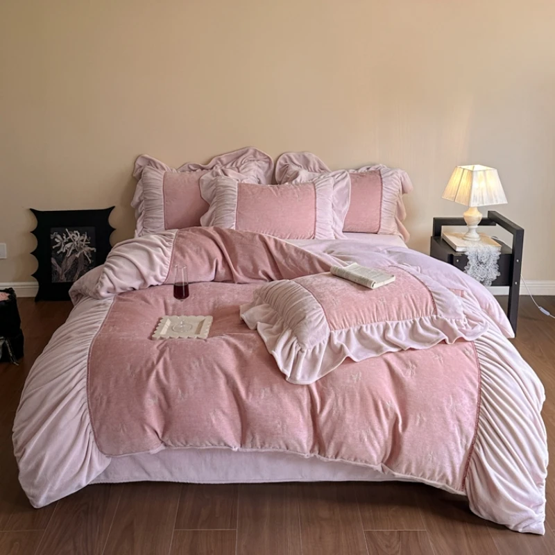 慕逸【蝴蝶星辰】牛奶绒四件套冬季 轻奢简约风高端加厚床上用品