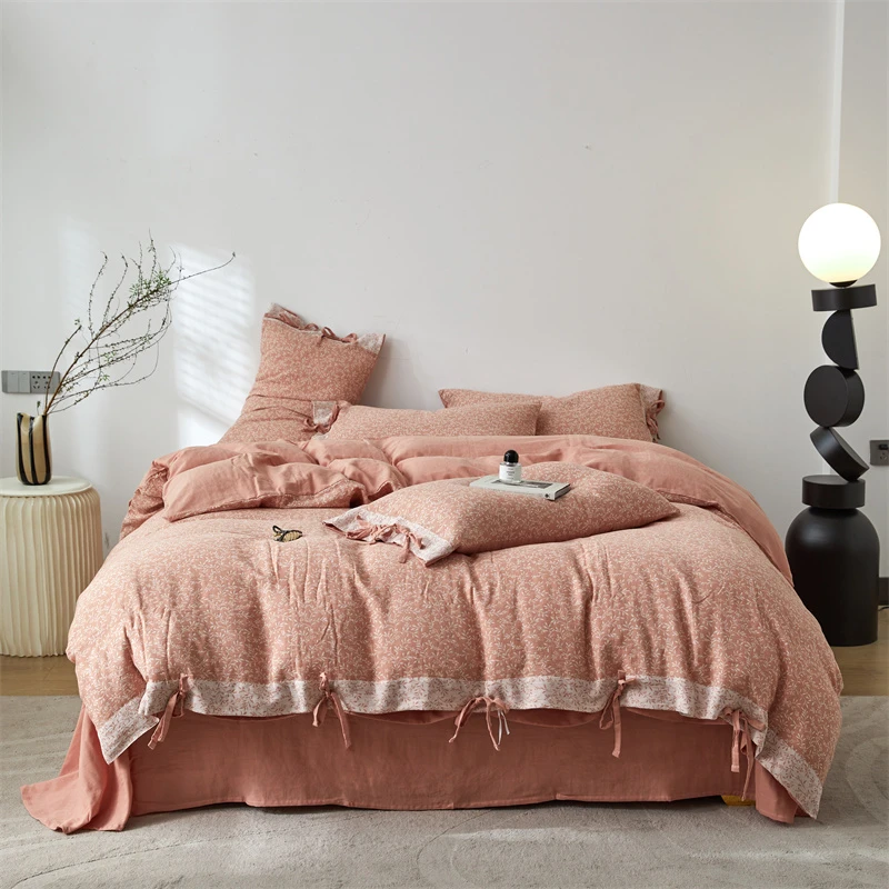 玉树琼枝 【萌羽雪】A类新疆长绒棉全棉母婴色织双层纱四件套