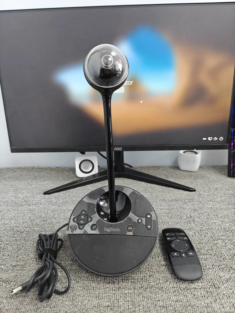 95新 Logitech/罗技 罗技bcc950摄像头 1080p 清晰 360°旋转 遥控