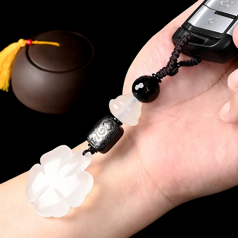 幼赞贝贝车钥匙挂件装饰品女高档四叶草吊坠新款汽创意车锁匙扣男