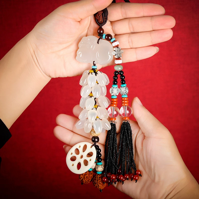 幼赞贝贝汽车挂件女高端貔貅百合车内吊坠网红后视镜车载挂饰品男