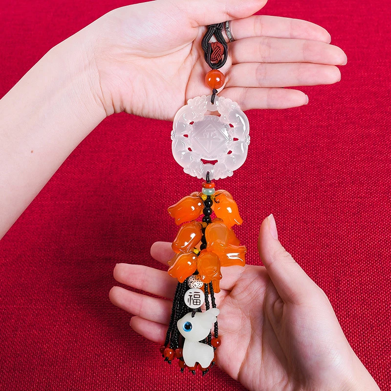 幼赞贝贝汽车挂件高档女款兰花车载内吊饰品一鹿平安车子吊坠男