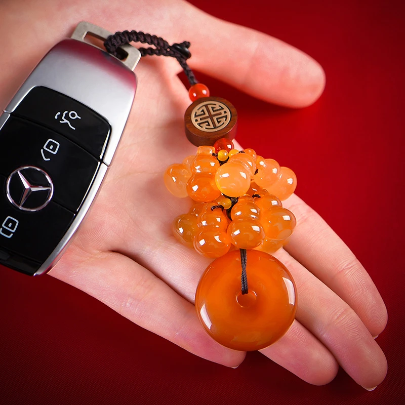 幼赞贝贝高级汽车钥匙挂件女高档平安手机链葫芦新款锁匙扣饰品男