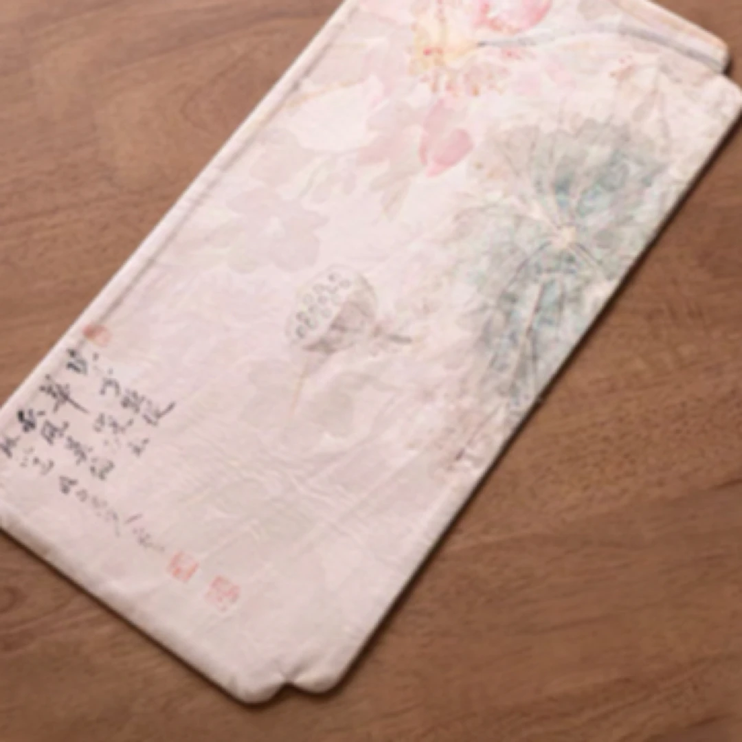 新中式禅意防水香云纱荷花茶席茶桌垫布隔热垫桌布