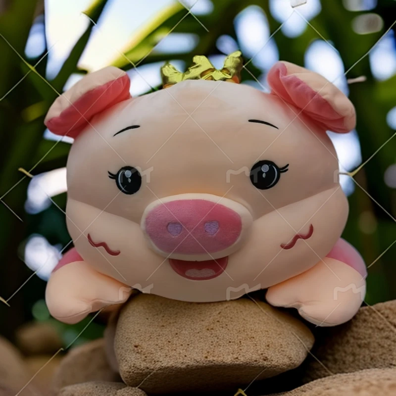 N皇冠猪猪大号抱枕玩偶+粉色牛油果