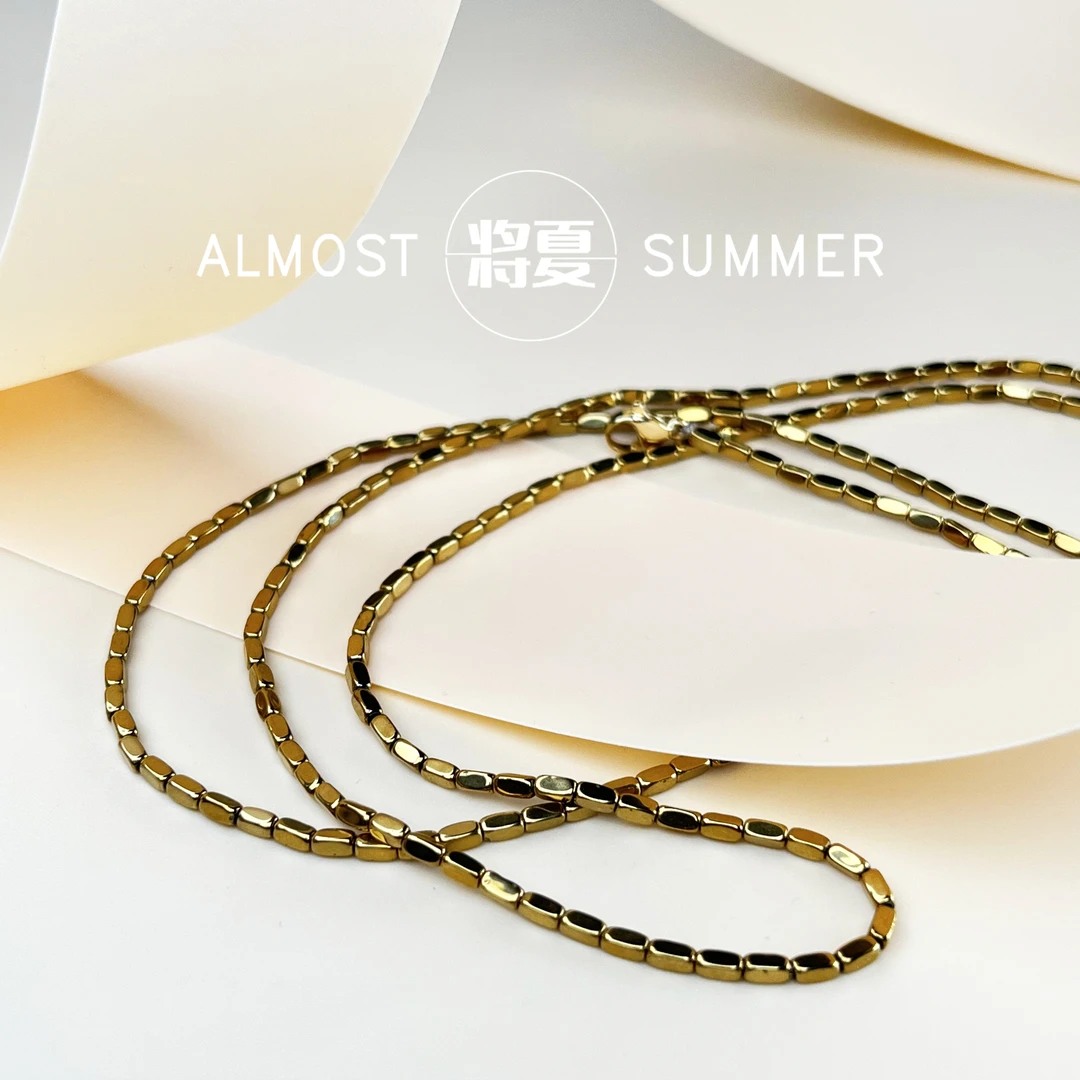 合金项链 【金色芭蕾】将夏-80cm金色时髦百搭眼镜链（含2对硅胶扣）
