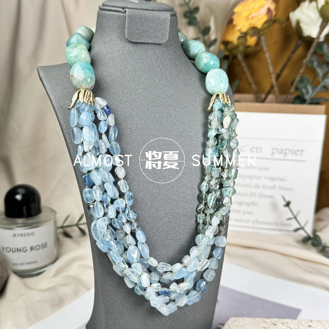 合金项链 【那不勒斯风情】将夏-手工高级蓝色渐变项链