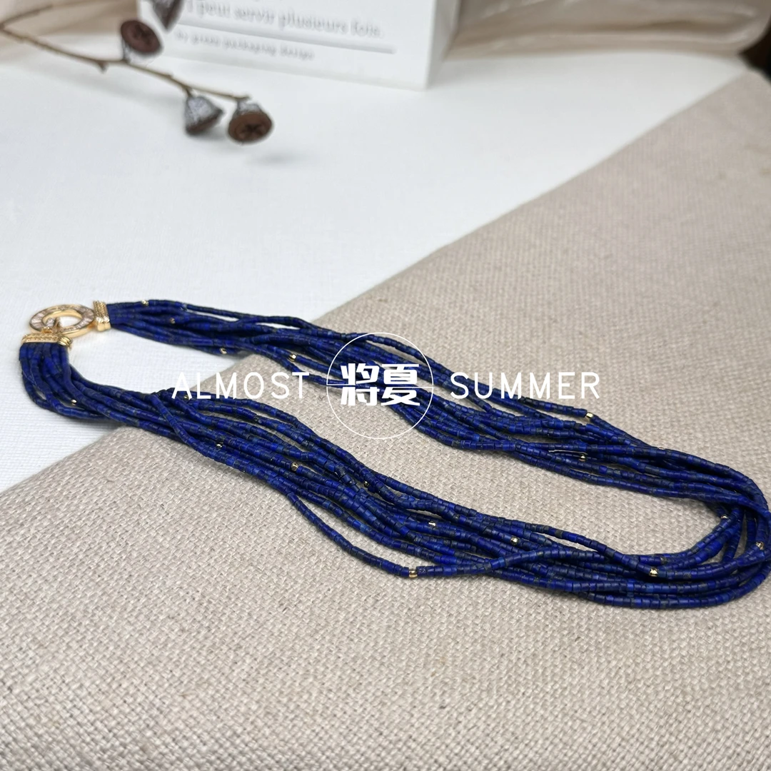 合金项链 【新-丝路】将夏-10股帝王蓝项链