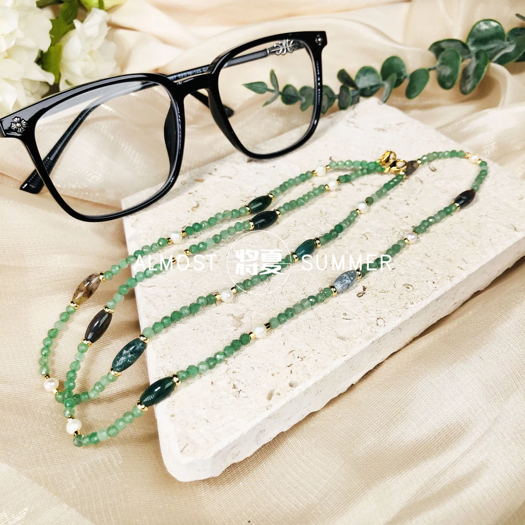 【湖光秋月】将夏-80cm手工绿色百搭眼镜链