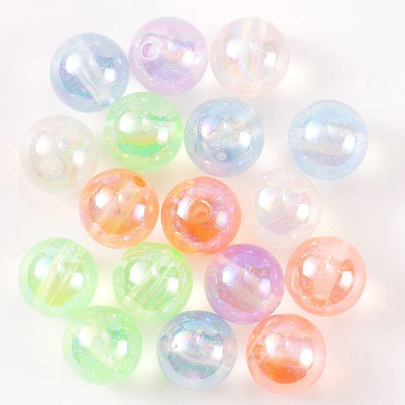 马贝葱粉圆珠卡16夜光珠uv细闪人鱼姬直孔串珠手链手机链编织材料