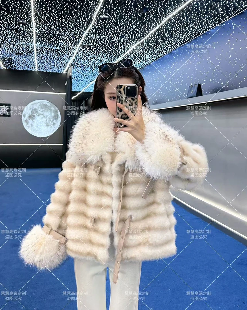 【慧慧】2024新款时尚百搭原创设计师新款女士毛毛外套 2203龙猫