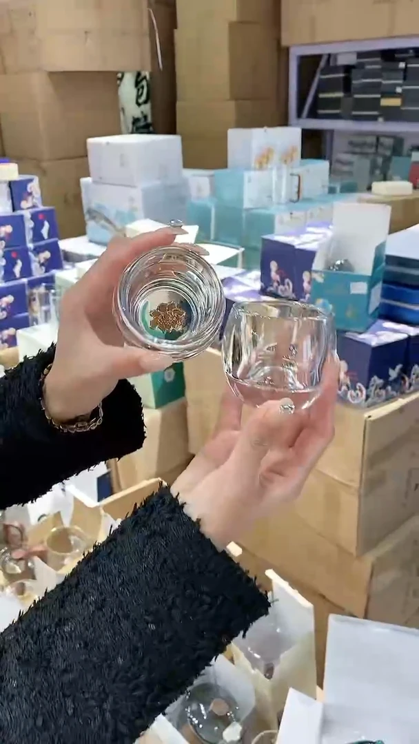 【闪购商品】瓷玻璃莲花对杯