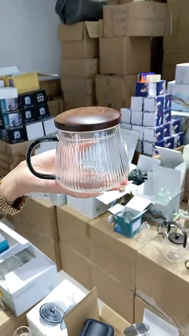 【闪购商品】瓷玻璃竖纹杯