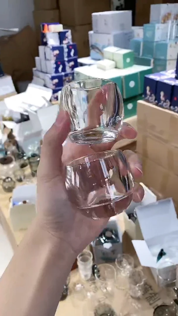 【闪购商品】瓷玻璃莲花对杯