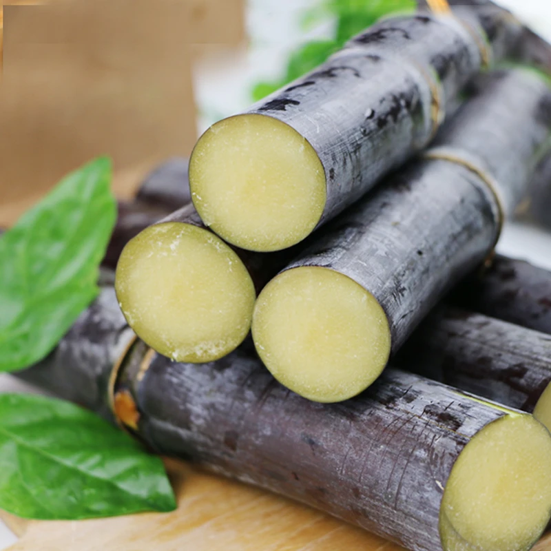 广西黑皮甘蔗新鲜现砍现发脆甜多汁甘甜爽口产地5/9斤皮薄汁水