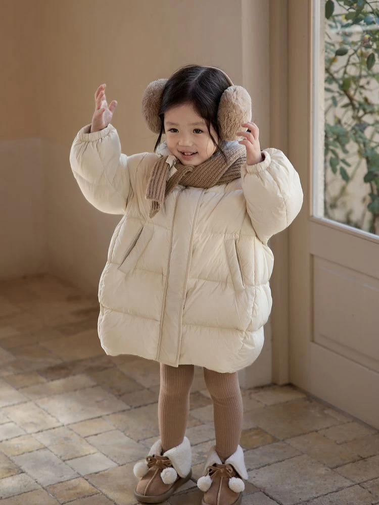 童装潮款Y女宝宝羽绒服中长款儿童衣新款女童洋气加厚袄小童冬装
