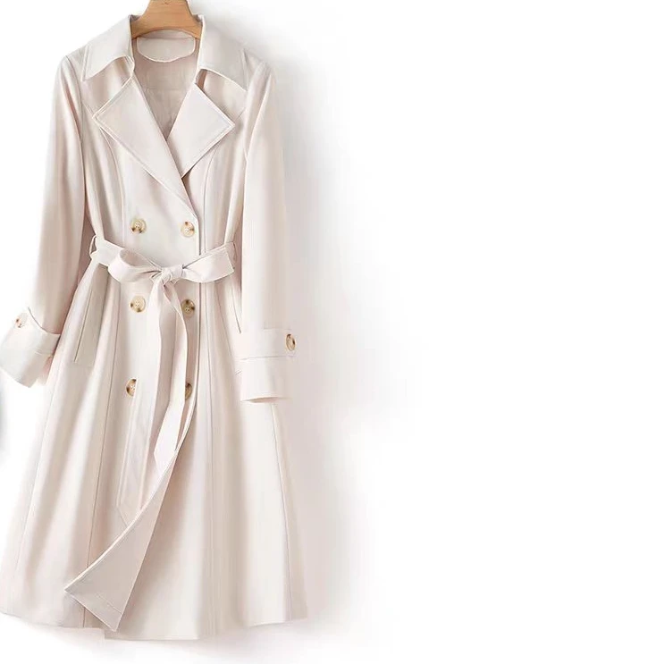 时尚气质显瘦韩版风衣春秋百搭女士春季收腰中长款双排（非图片款）