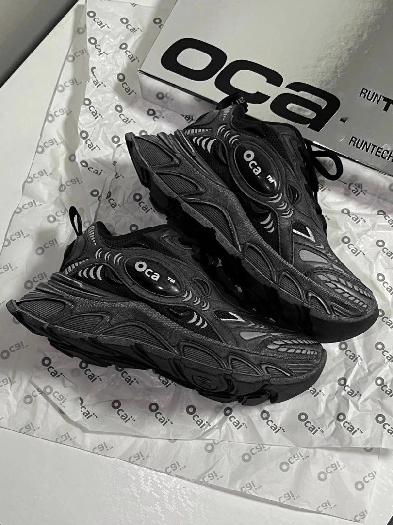 Ocai3.01超声波跑鞋黑武士休闲运动鞋原创小众情侣国潮百搭老爹鞋