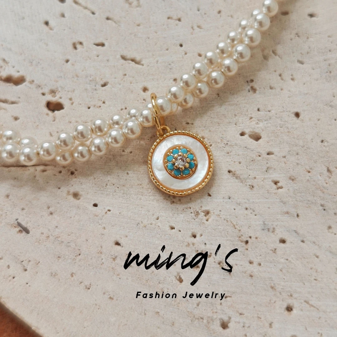 合金吊坠 【海洋之女】施加珍珠项链高亮暖白色时尚轻奢法式百搭