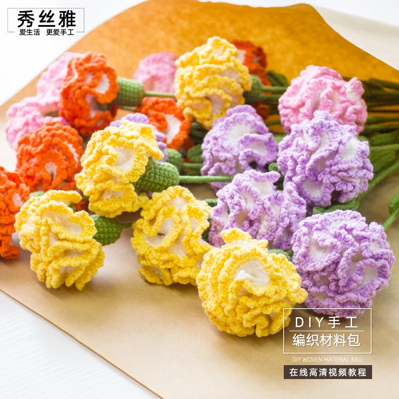 秀丝雅手工花康乃馨生日礼物送情人节男女朋友手工DIY花束材料包