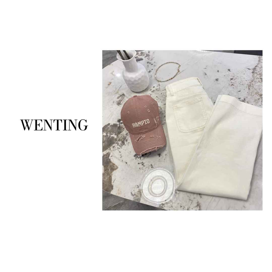 WENTING 春夏显瘦百搭韩系宽松休闲牛仔裤女直筒奶奶裤 7538