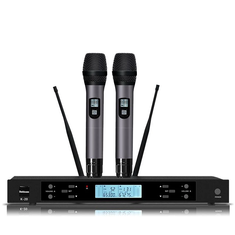 U段无线话筒调频一拖二手持话筒舞台演出主持K歌KTV降噪麦克风