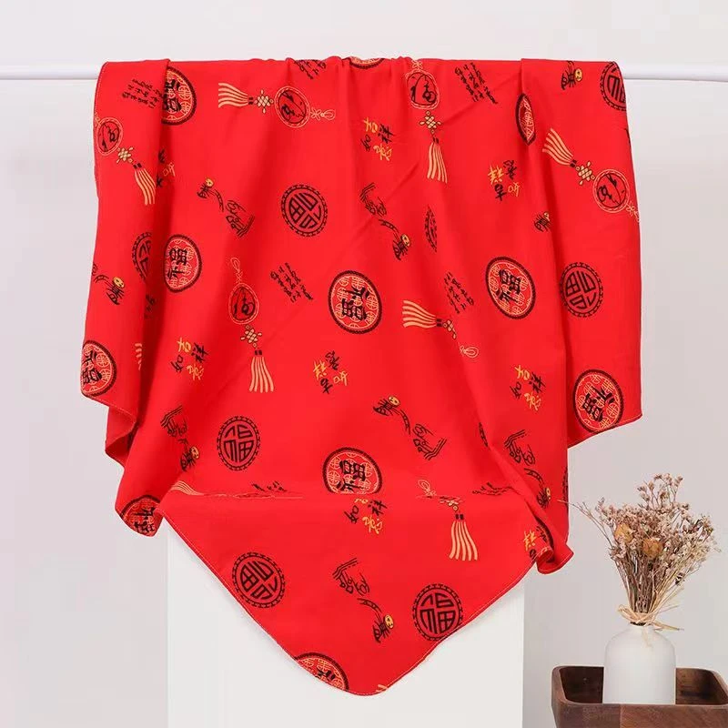 新生儿红色百福包单薄款初生婴儿透气纯棉抱被