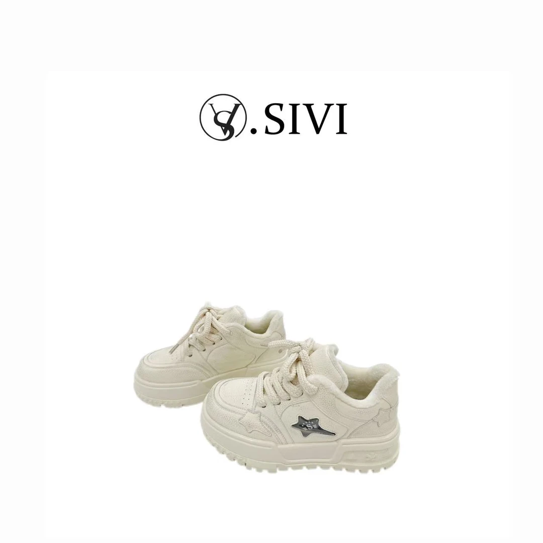 【熙薇品牌】2024冬季舒适新款时尚显高系带百搭休闲鞋F7349