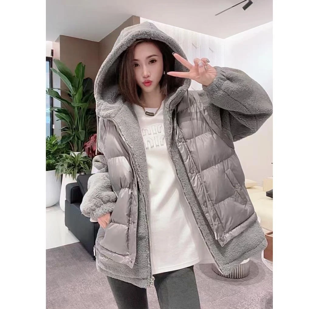 熙薇轻奢气质外套【岁月如歌】冬季新款时尚连帽上衣F6891