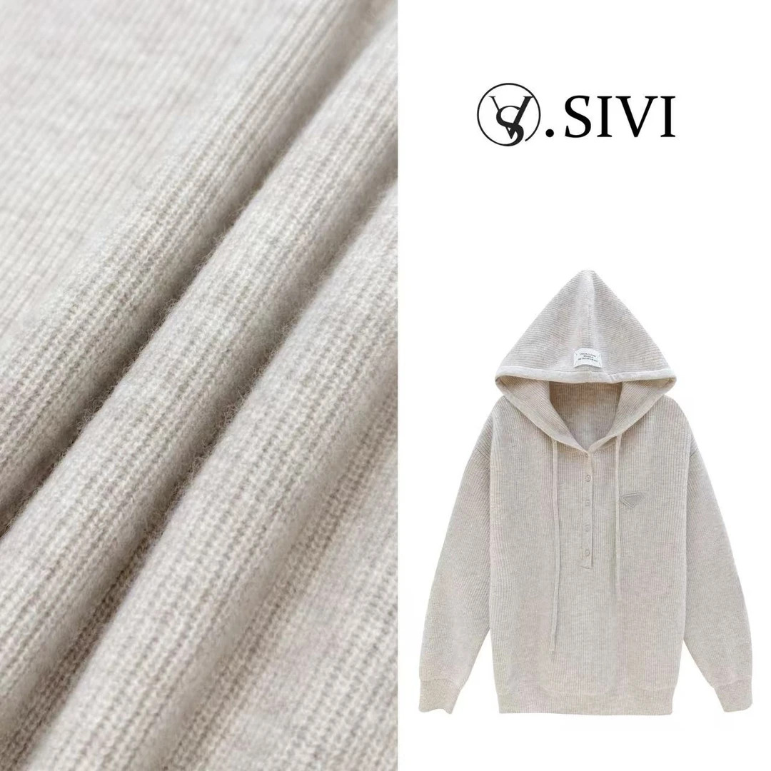 熙薇气质连帽毛衣【雪落归期】冬季新款时尚休闲上衣F7004