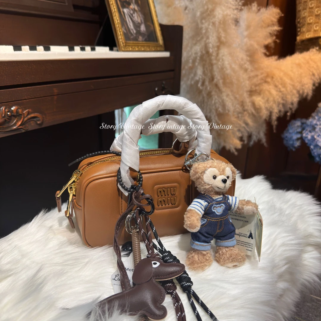 全新未使用 MIU MIU/缪缪 保龄球小号干邑色手提包miumiu包包