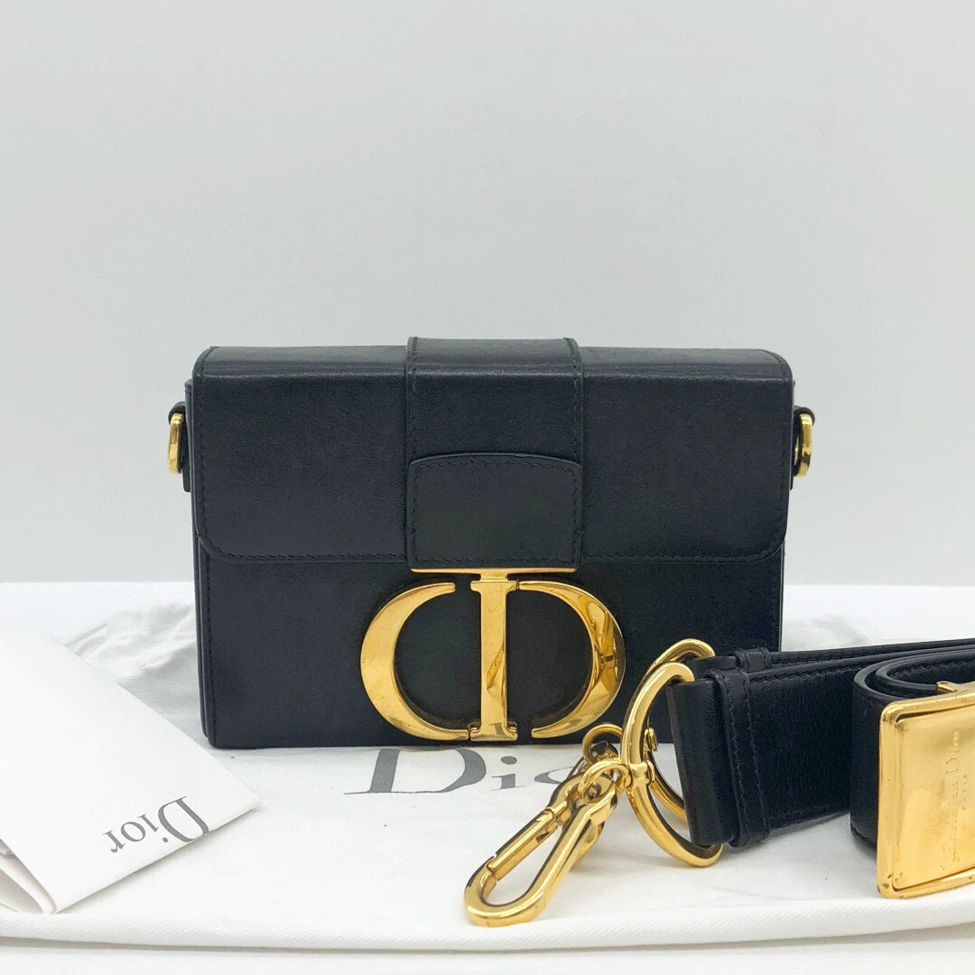 95新 Dior/迪奥 97新/黑色蒙田mini box斜挎包/公价28000