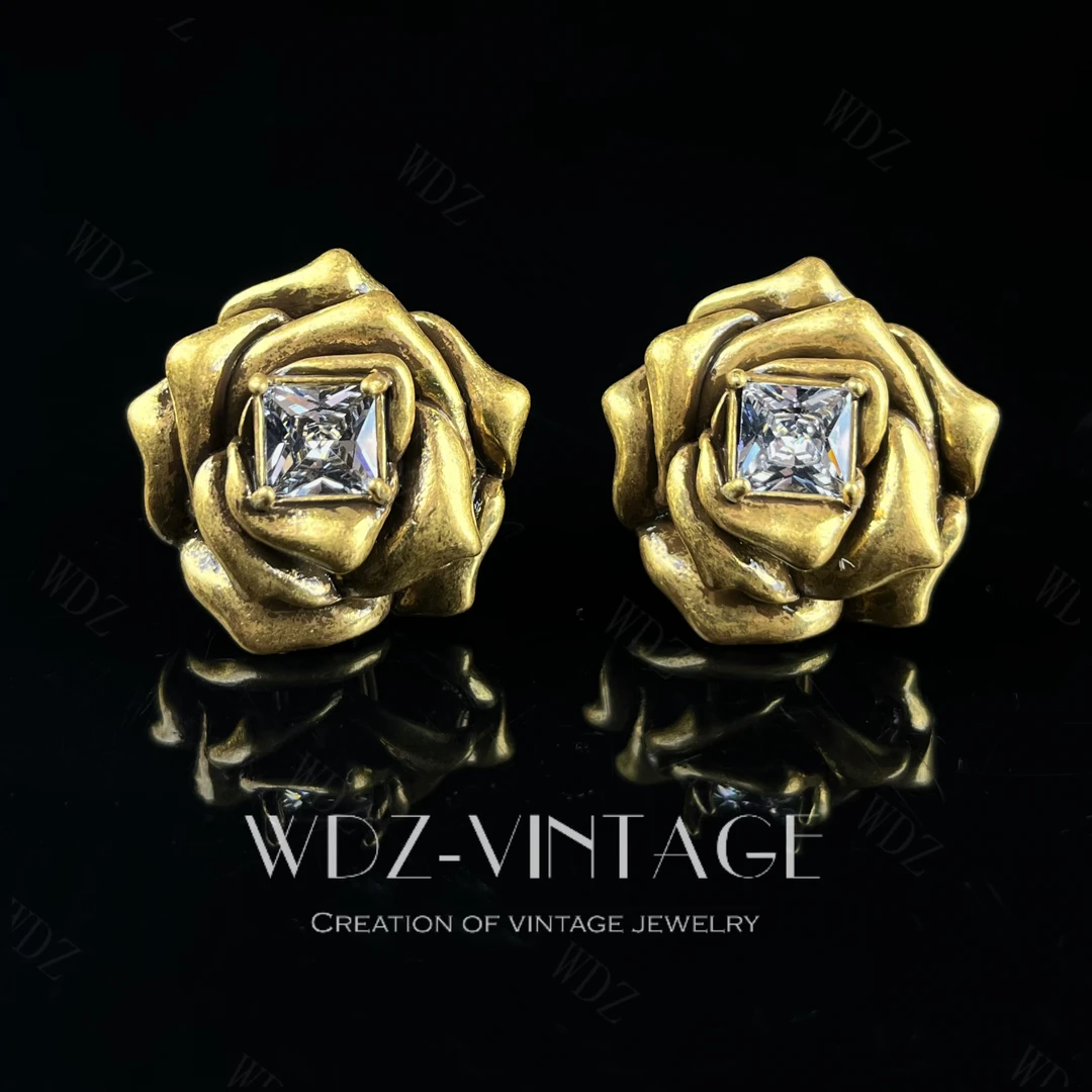 铜合金耳饰 玫瑰-首饰饰品耳饰耳环优雅轻奢复古百搭