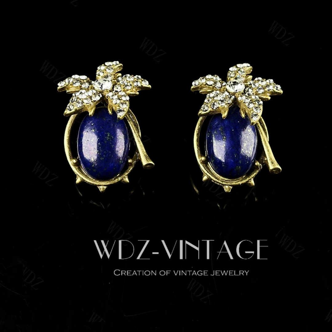 铜合金耳饰 菠萝-中古vintage首饰饰品耳饰优耳环雅轻奢复古百搭