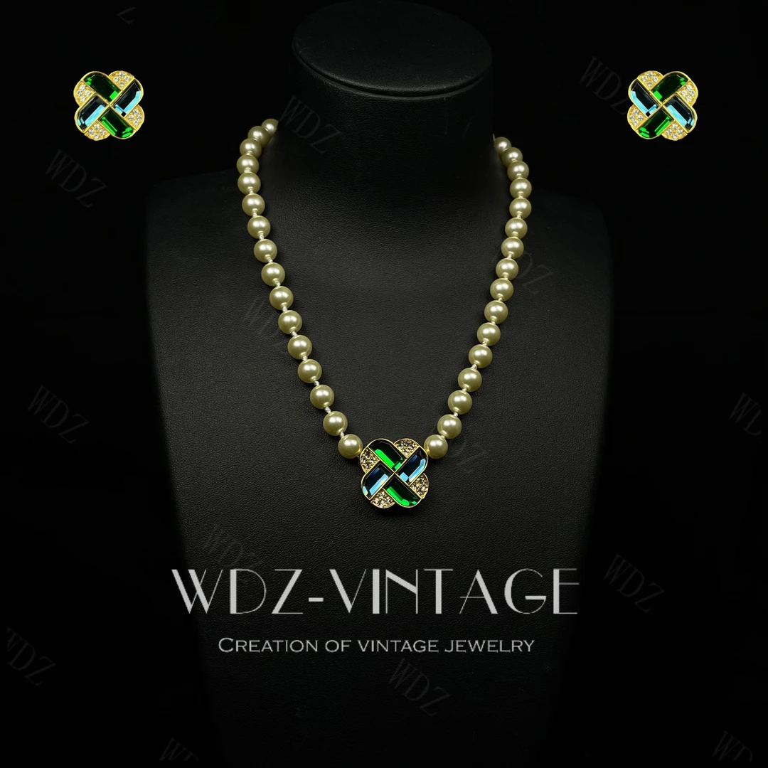 铜合金仿珍珠项链 乱世佳人-中古vintage首饰饰品项链耳饰耳环女