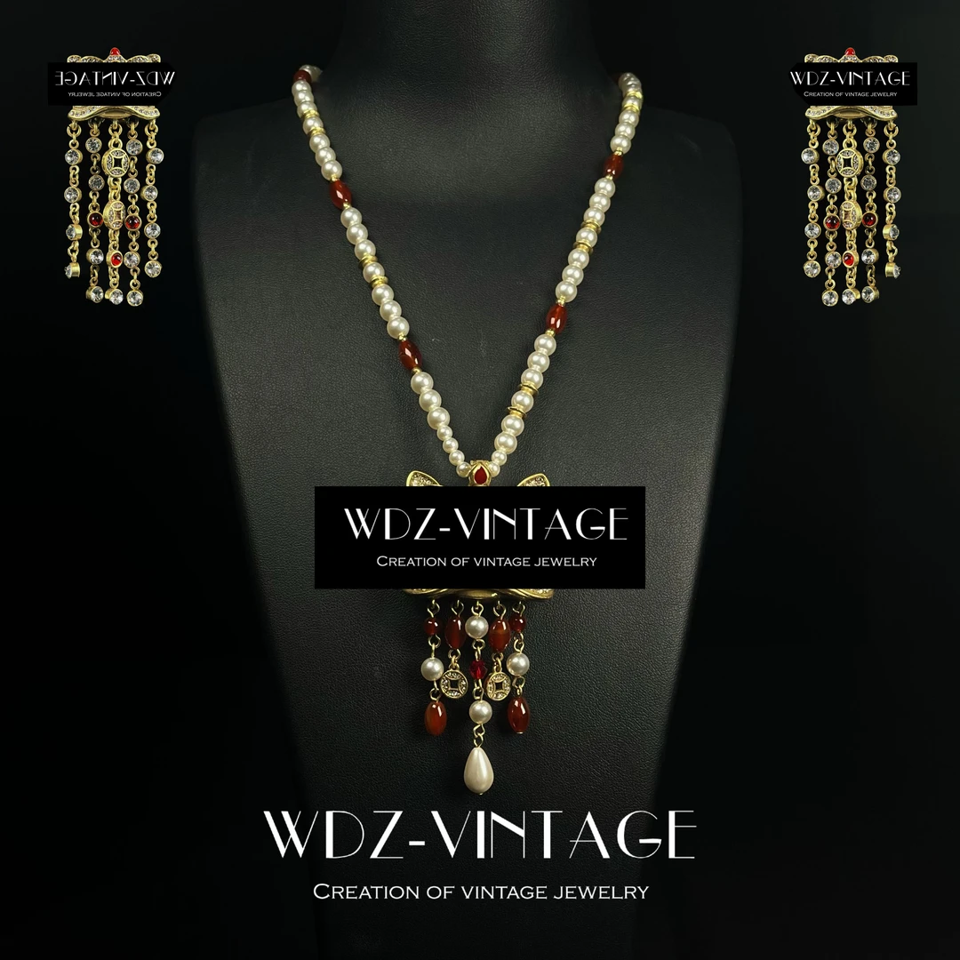 铜合金项链 醒狮-中古vintage首饰饰品项链耳饰耳环优雅轻奢