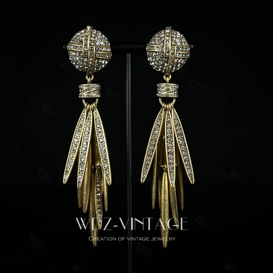 铜合金耳饰 舞动-中古vintage首饰饰品耳饰耳环时尚轻奢复古精致