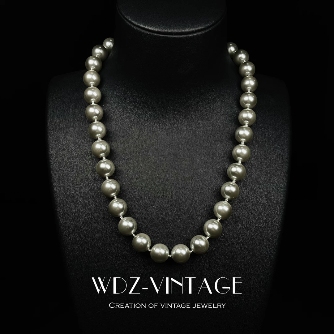 铜合金仿珍珠项链 灰精灵-中古vintage首饰饰品项链轻奢优雅女