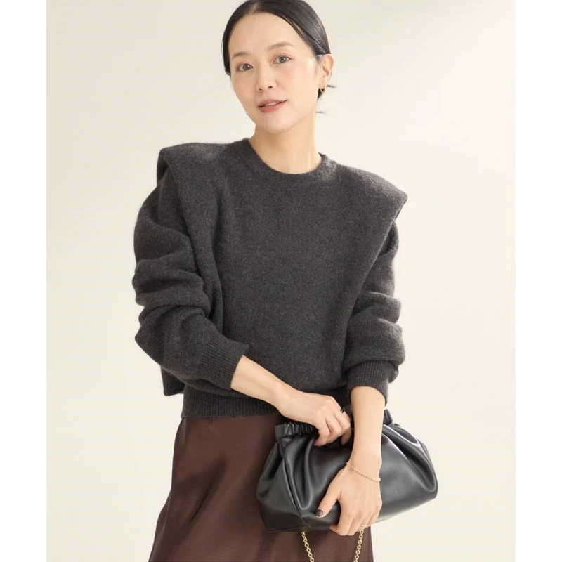 【强哥外贸】P 秋冬上新 时尚设计款安哥拉混纺针织上衣