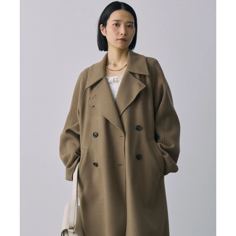 【胖虎家】 B 秋冬上新 超细双织麦尔登羊毛长款时尚大衣