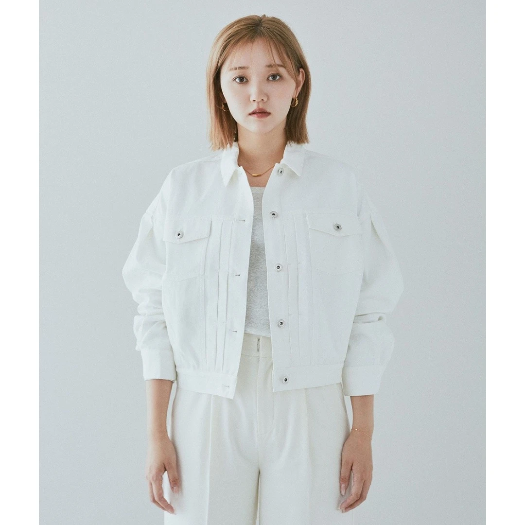 【强哥外贸】 秋季新款 A  时尚休闲百搭褶裥设计牛仔外套