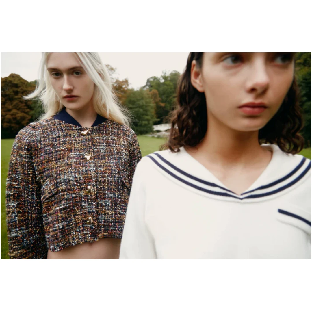 【强哥外贸】 B 秋季新款 时尚百搭心型金属纽扣短外套